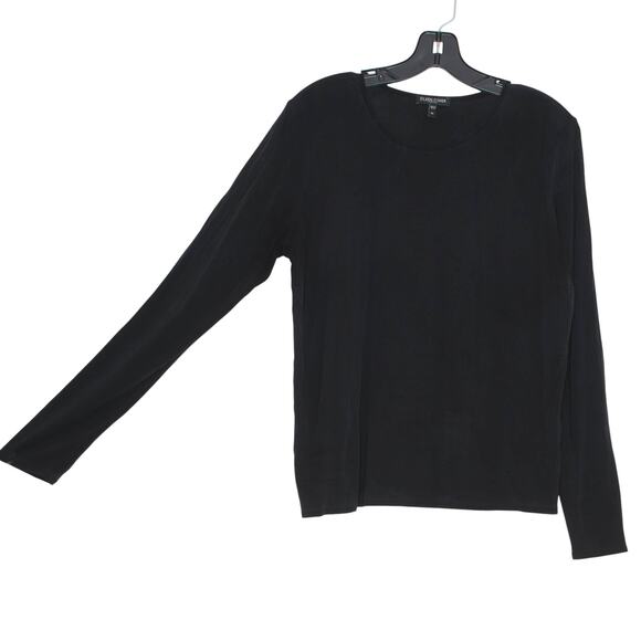 Eileen Fisher Top Silk Minimalist Quiet Luxury Capsule Lightweight Black Size PL - Picture 7 of 8